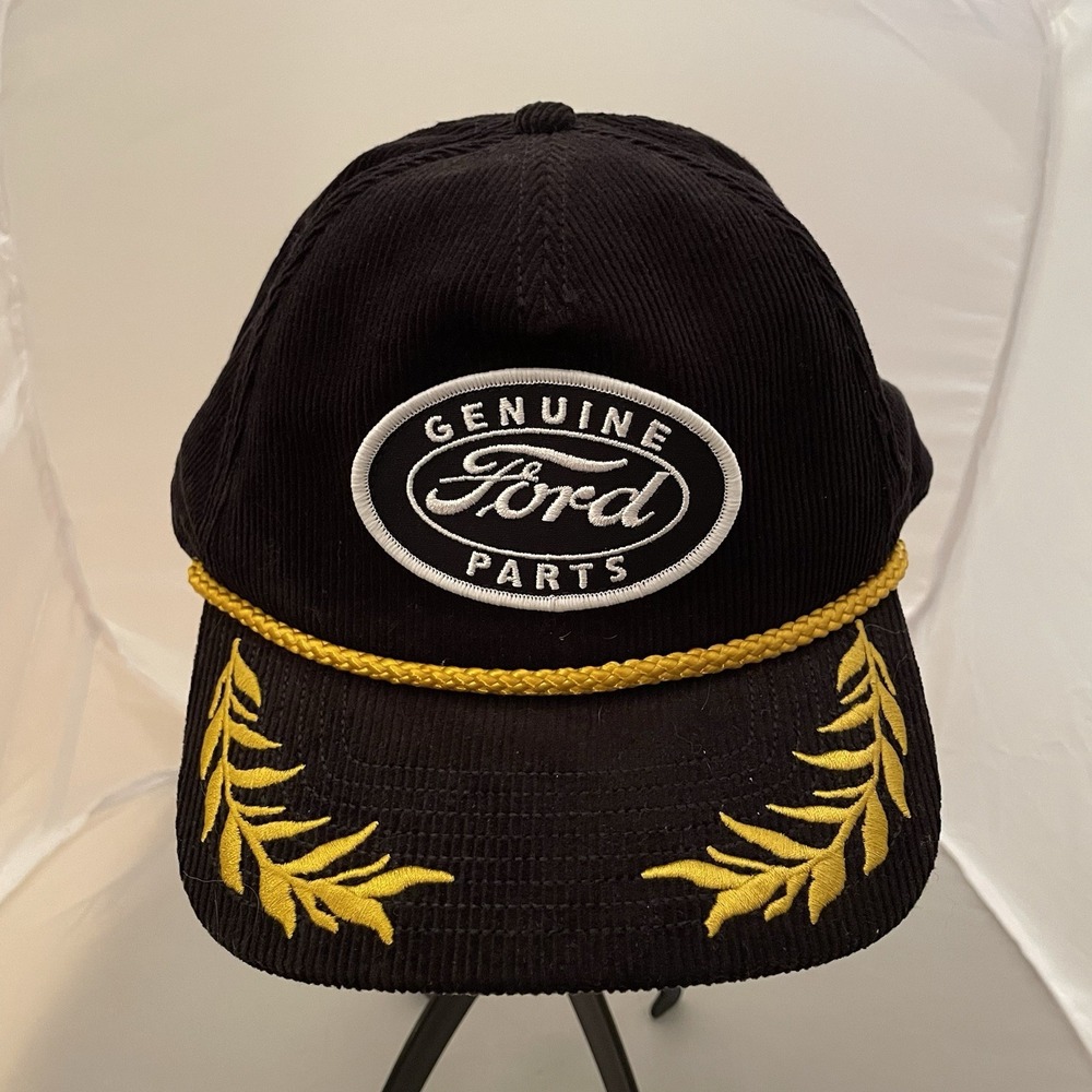 New Ford Genuine Parts Hat Mens Black American Needle Corduroy Rope Snapback Cap